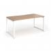 Connex Plus O Frame 1600 x 800 x 725mm Single Desk - White Frame Beech Top HCO168-WH-B