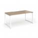 Connex Plus O Frame 1600 x 800 x 725mm Single Desk - White Frame Kendal Oak Top HCO168-WH-KO