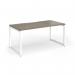 Connex Plus O Frame 1600 x 800 x 725mm Single Desk - White Frame Nebraska Oak Top HCO168-WH-NO
