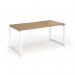Connex Plus O Frame 1600 x 800 x 725mm Single Desk - White Frame Oak Top HCO168-WH-O