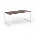 Connex Plus O Frame 1600 x 800 x 725mm Single Desk - White Frame Walnut Top HCO168-WH-W
