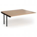 Connex Plus O Frame 1800 x 1600 x 725mm Back to Back Add On Bay - Black Frame Beech Top HCO1816-AB-K-B
