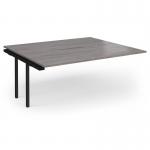 Connex Plus O Frame 1800 x 1600 x 725mm Back to Back Add On Bay - Black Frame Grey Oak Top HCO1816-AB-K-GO