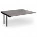 Connex Plus O Frame 1800 x 1600 x 725mm Back to Back Add On Bay - Black Frame Grey Oak Top HCO1816-AB-K-GO