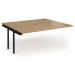 Connex Plus O Frame 1800 x 1600 x 725mm Back to Back Add On Bay - Black Frame Oak Top HCO1816-AB-K-O