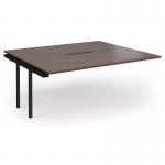 Connex Plus O Frame 1800 x 1600 x 725mm Back to Back Add On Bay - Black Frame Walnut Top HCO1816-AB-K-W