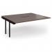 Connex Plus O Frame 1800 x 1600 x 725mm Back to Back Add On Bay - Black Frame Walnut Top HCO1816-AB-K-W