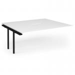 Connex Plus O Frame 1800 x 1600 x 725mm Back to Back Add On Bay - Black Frame White Top HCO1816-AB-K-WH