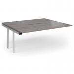 Connex Plus O Frame 1800 x 1600 x 725mm Back to Back Add On Bay - Silver Frame Grey Oak Top HCO1816-AB-S-GO