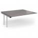 Connex Plus O Frame 1800 x 1600 x 725mm Back to Back Add On Bay - Silver Frame Grey Oak Top HCO1816-AB-S-GO