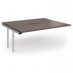 Connex Plus O Frame 1800 x 1600 x 725mm Back to Back Add On Bay - Silver Frame Walnut Top HCO1816-AB-S-W