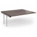 Connex Plus O Frame 1800 x 1600 x 725mm Back to Back Add On Bay - Silver Frame Walnut Top HCO1816-AB-S-W