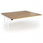 Connex Plus O Frame 1800 x 1600 x 725mm Back to Back Add On Bay - White Frame Oak Top HCO1816-AB-WH-O