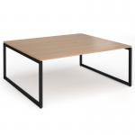 Connex Plus O Frame 1800 x 1600 x 725mm Back to Back Desk (2 x 1800mm) - Black Frame Beech Top HCO1816-K-B