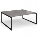 Connex Plus O Frame 1800 x 1600 x 725mm Back to Back Desk (2 x 1800mm) - Black Frame Grey Oak Top HCO1816-K-GO