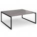 Connex Plus O Frame 1800 x 1600 x 725mm Back to Back Desk (2 x 1800mm) - Black Frame Grey Oak Top HCO1816-K-GO