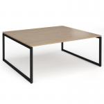 Connex Plus O Frame 1800 x 1600 x 725mm Back to Back Desk (2 x 1800mm) - Black Frame Kendal Oak Top HCO1816-K-KO