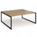 Connex Plus O Frame 1800 x 1600 x 725mm Back to Back Desk (2 x 1800mm) - Black Frame Oak Top HCO1816-K-O