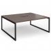 Connex Plus O Frame 1800 x 1600 x 725mm Back to Back Desk (2 x 1800mm) - Black Frame Walnut Top HCO1816-K-W
