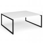 Connex Plus O Frame 1800 x 1600 x 725mm Back to Back Desk (2 x 1800mm) - Black Frame White Top HCO1816-K-WH
