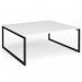 Connex Plus O Frame 1800 x 1600 x 725mm Back to Back Desk (2 x 1800mm) - Black Frame White Top HCO1816-K-WH