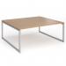 Connex Plus O Frame 1800 x 1600 x 725mm Back to Back Desk (2 x 1800mm) - Silver Frame Beech Top HCO1816-S-B
