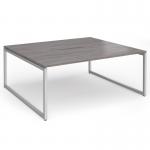 Connex Plus O Frame 1800 x 1600 x 725mm Back to Back Desk (2 x 1800mm) - Silver Frame Grey Oak Top HCO1816-S-GO