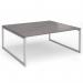 Connex Plus O Frame 1800 x 1600 x 725mm Back to Back Desk (2 x 1800mm) - Silver Frame Grey Oak Top HCO1816-S-GO