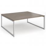 Connex Plus O Frame 1800 x 1600 x 725mm Back to Back Desk (2 x 1800mm) - Silver Frame Nebraska Oak Top HCO1816-S-NO