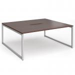 Connex Plus O Frame 1800 x 1600 x 725mm Back to Back Desk (2 x 1800mm) - Silver Frame Walnut Top HCO1816-S-W