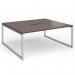 Connex Plus O Frame 1800 x 1600 x 725mm Back to Back Desk (2 x 1800mm) - Silver Frame Walnut Top HCO1816-S-W