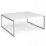 Connex Plus O Frame 1800 x 1600 x 725mm Back to Back Desk (2 x 1800mm) - Silver Frame White Top HCO1816-S-WH