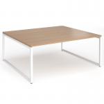 Connex Plus O Frame 1800 x 1600 x 725mm Back to Back Desk (2 x 1800mm) - White Frame Beech Top HCO1816-WH-B