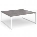 Connex Plus O Frame 1800 x 1600 x 725mm Back to Back Desk (2 x 1800mm) - White Frame Grey Oak Top HCO1816-WH-GO