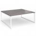 Connex Plus O Frame 1800 x 1600 x 725mm Back to Back Desk (2 x 1800mm) - White Frame Grey Oak Top HCO1816-WH-GO