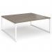 Connex Plus O Frame 1800 x 1600 x 725mm Back to Back Desk (2 x 1800mm) - White Frame Nebraska Oak Top HCO1816-WH-NO