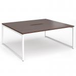 Connex Plus O Frame 1800 x 1600 x 725mm Back to Back Desk (2 x 1800mm) - White Frame Walnut Top HCO1816-WH-W