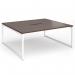 Connex Plus O Frame 1800 x 1600 x 725mm Back to Back Desk (2 x 1800mm) - White Frame Walnut Top HCO1816-WH-W