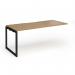 Connex Plus O Frame 1800 x 800 x 725mm Single Add On Bay - Black Frame Oak Top HCO188-AB-K-O