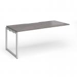 Connex Plus O Frame 1800 x 800 x 725mm Single Add On Bay - Silver Frame Grey Oak Top HCO188-AB-S-GO