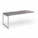 Connex Plus O Frame 1800 x 800 x 725mm Single Add On Bay - Silver Frame Grey Oak Top HCO188-AB-S-GO