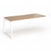 Connex Plus O Frame 1800 x 800 x 725mm Single Add On Bay - White Frame Beech Top HCO188-AB-WH-B
