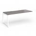 Connex Plus O Frame 1800 x 800 x 725mm Single Add On Bay - White Frame Grey Oak Top HCO188-AB-WH-GO