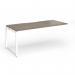 Connex Plus O Frame 1800 x 800 x 725mm Single Add On Bay - White Frame Nebraska Oak Top HCO188-AB-WH-NO