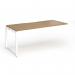 Connex Plus O Frame 1800 x 800 x 725mm Single Add On Bay - White Frame Oak Top HCO188-AB-WH-O