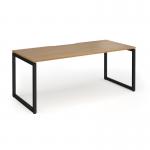 Connex Plus O Frame 1800 x 800 x 725mm Single Desk - Black Frame Oak Top HCO188-K-O
