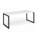 Connex Plus O Frame 1800 x 800 x 725mm Single Desk - Black Frame White Top HCO188-K-WH