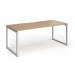 Connex Plus O Frame 1800 x 800 x 725mm Single Desk - Silver Frame Beech Top HCO188-S-B