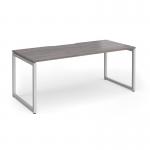 Connex Plus O Frame 1800 x 800 x 725mm Single Desk - Silver Frame Grey Oak Top HCO188-S-GO