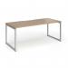 Connex Plus O Frame 1800 x 800 x 725mm Single Desk - Silver Frame Kendal Oak Top HCO188-S-KO
